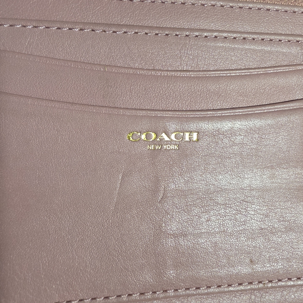 COACH Zip Around Leather Wallet - Dusty Rose - Picture 3 of 4